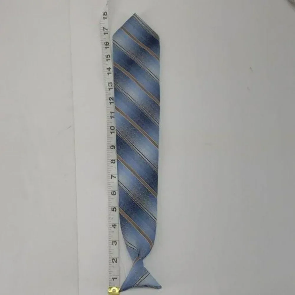 Wembley Boys Wash and‎ Wear Blue Striped Clip On Neck Tie